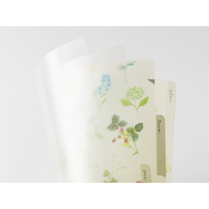 Midori 3 Pockets Clear A4 Folder - Flowers C