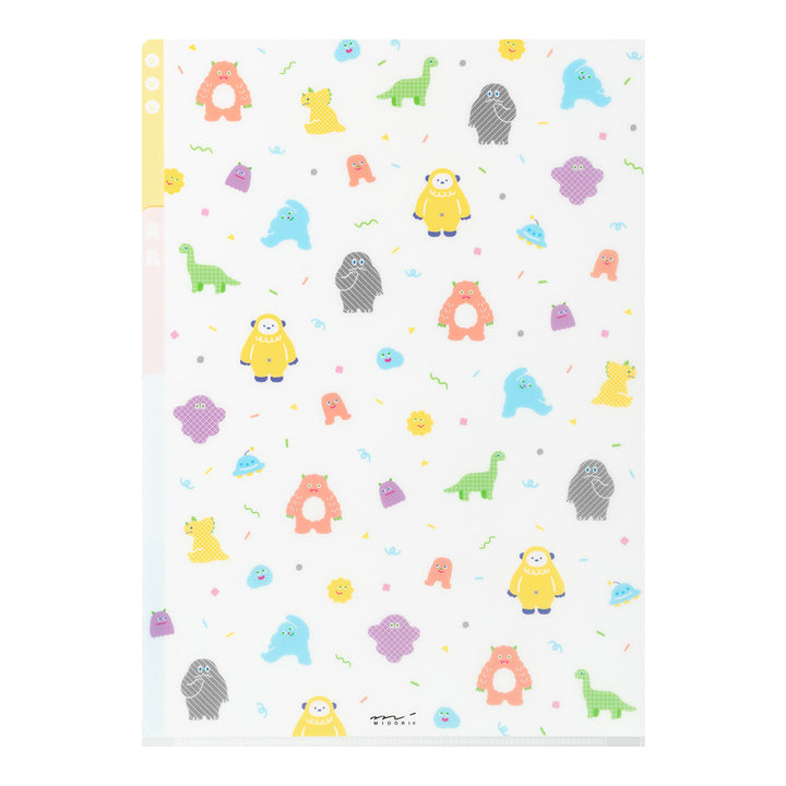 Midori 3 Pockets Clear A4 Folder - Monster