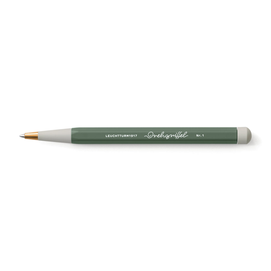 LEUCHTTURM1917 Ball Point Pen with Royal Blue Ink | Drehgriffel No. 1 | Olive Green | Twist Mechanism