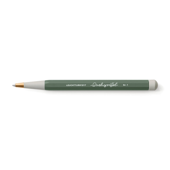 LEUCHTTURM1917 Ball Point Pen with Royal Blue Ink | Drehgriffel No. 1 | Olive Green | Twist Mechanism