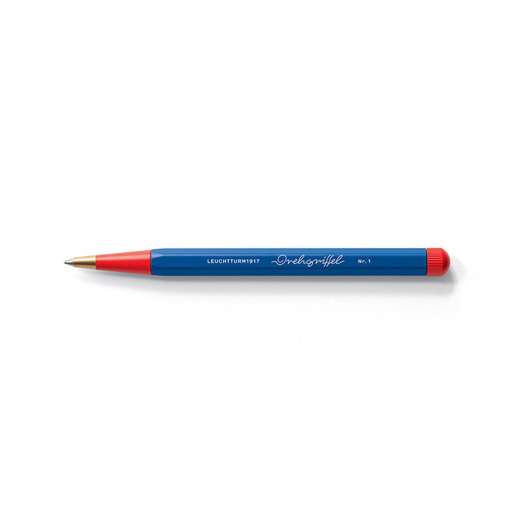 LEUCHTTURM1917 Ball Point Pen with Royal Blue Ink | Bauhaus Edition | Drehgriffel No. 1 | Royal Blue/Red | Twist Mechanism