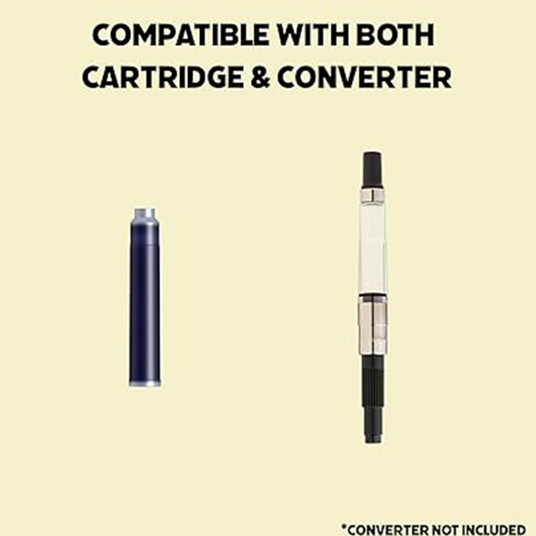 Scrikss Primeo Medium Nib Fountain Pen | 3 Cartridges Included | Stainless Steel Nib &amp; ABS Body | Kiwi Green | in Blister Pack