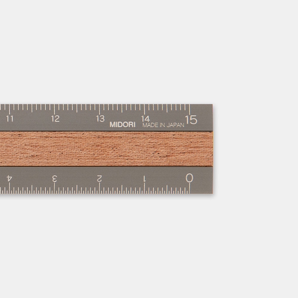 15cam Ruler Midori Aluminum Wooden Ruler 15 cm - Grey – AARCAAI