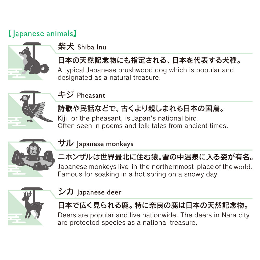 Midori Etching clips - Japanese Animal
