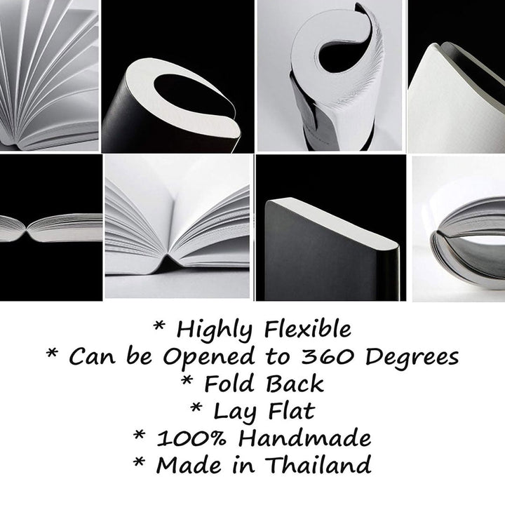 Zequenz A5 &amp; A6 Size Notebook Set Pack of 2 Squared &amp; Blank Acid Free Paper 400 Pages Each Book 70GSM 360 Degree Flexibility 100% Handmade Basic Plus Series Silver Grey Book