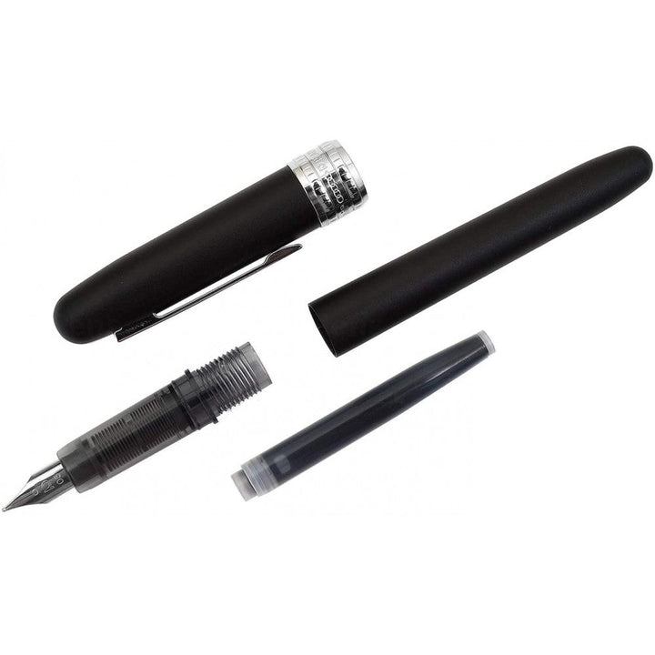 Platinum | Fountain Pen | Plaisir | Stainless Steel | Matt Black Barrel