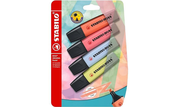 Stabilo Boss Highlighter Pastel-Pack Of 4 Blst(Mell/Cbp/C Blu/Lime)