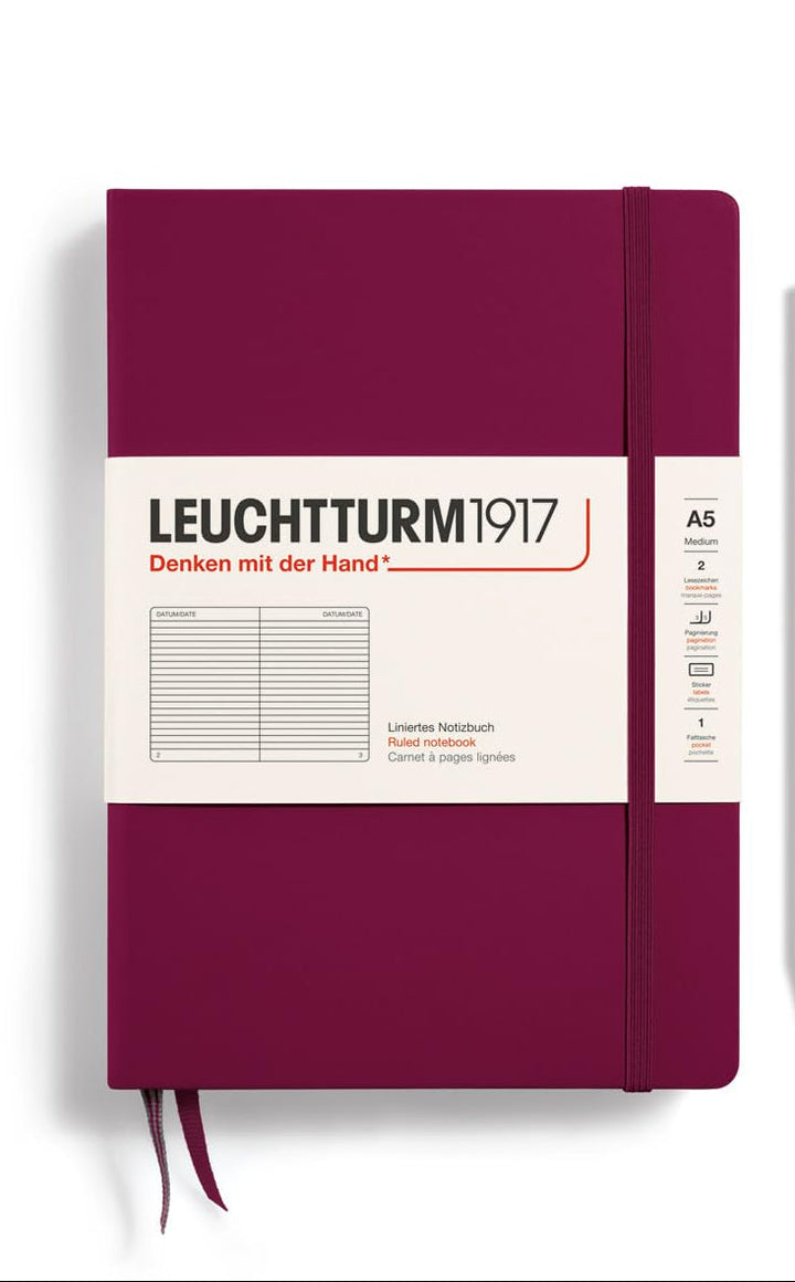 LEUCHTTURM1917 RULED NOTEBOOK-A5(251) - PORT RED