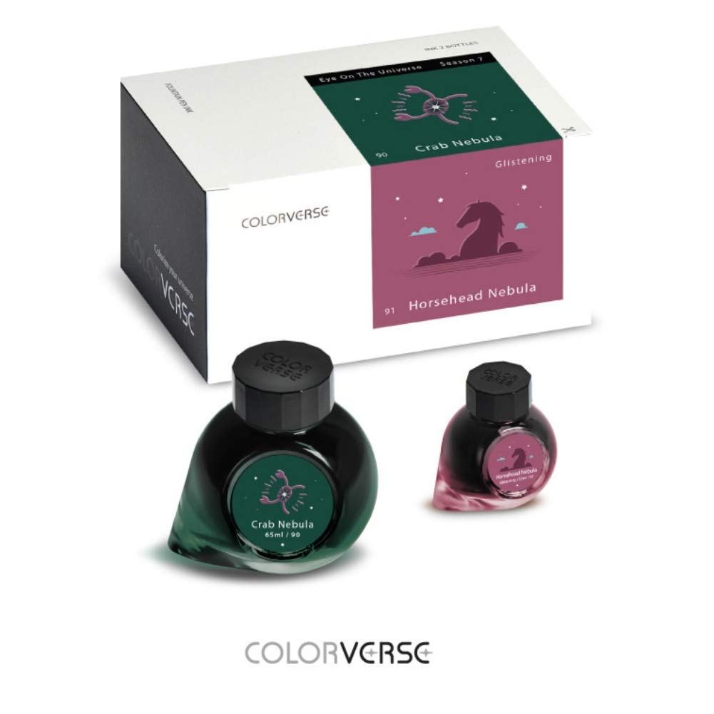 Colorverse Ink | Season 7 | Eye On The Universe | Crab Nebula (65ml) and Horsehead Nebula (glistening) (15ml) | 2 Bottle Set