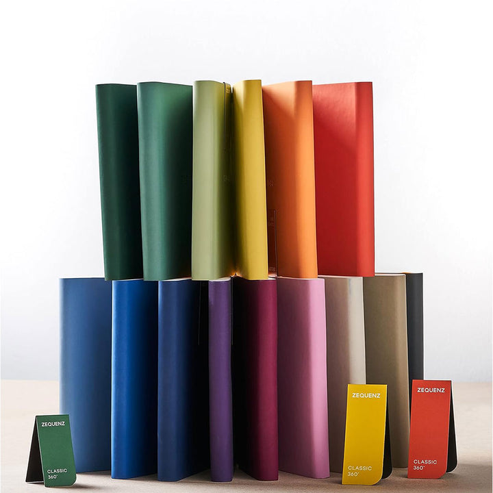 Zequenz A5 Size Coral Pink Slim Notebook Squared Acid Free Paper 200 Pages 80GSM 360 Degree Flexibility 100% Handmade Fountain Pen Friendly Color Series Bookmark Included
