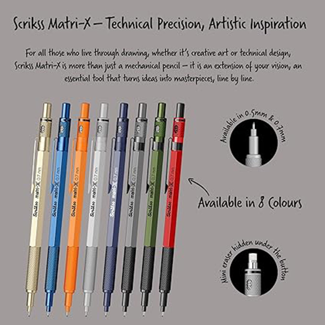 Scrikss | Matri-X | Mechanical Pencil | Light Gray-0.7mm