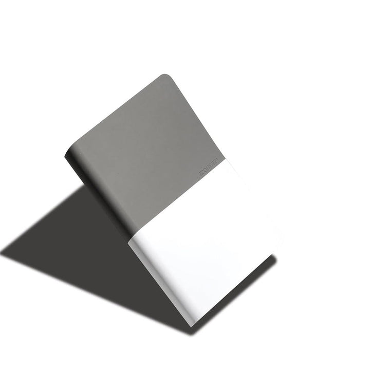 Zequenz A6 Size Grey White Notebook Squared &amp; Blank Acid Free Paper 200 Pages each Ruling 400 Pages 70GSM 360 Degree Flexibility 100% Handmade PU and White paper Basic Plus Series