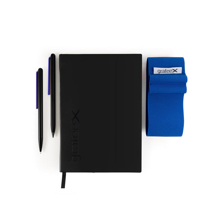 Pininfarina Grafeex Writing Pencil &amp; Ballpoint Set with Stone Paper Notebook – Blue