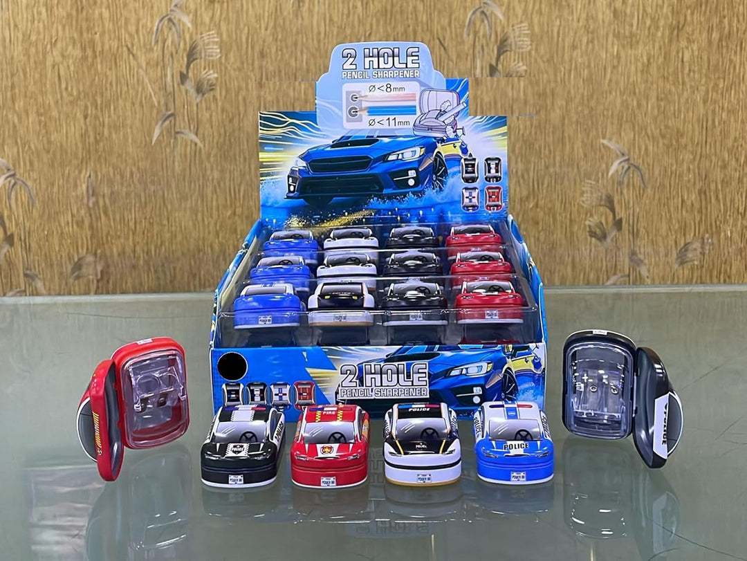 Art Bundle Turbo-Drive Dual Hole Pencil Sharpeners – Collectible Car Series
