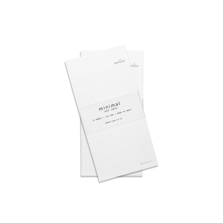 7mm Between the Lines | 75 Leaves | Minimal Dot Grid Notepad | Pack of 2