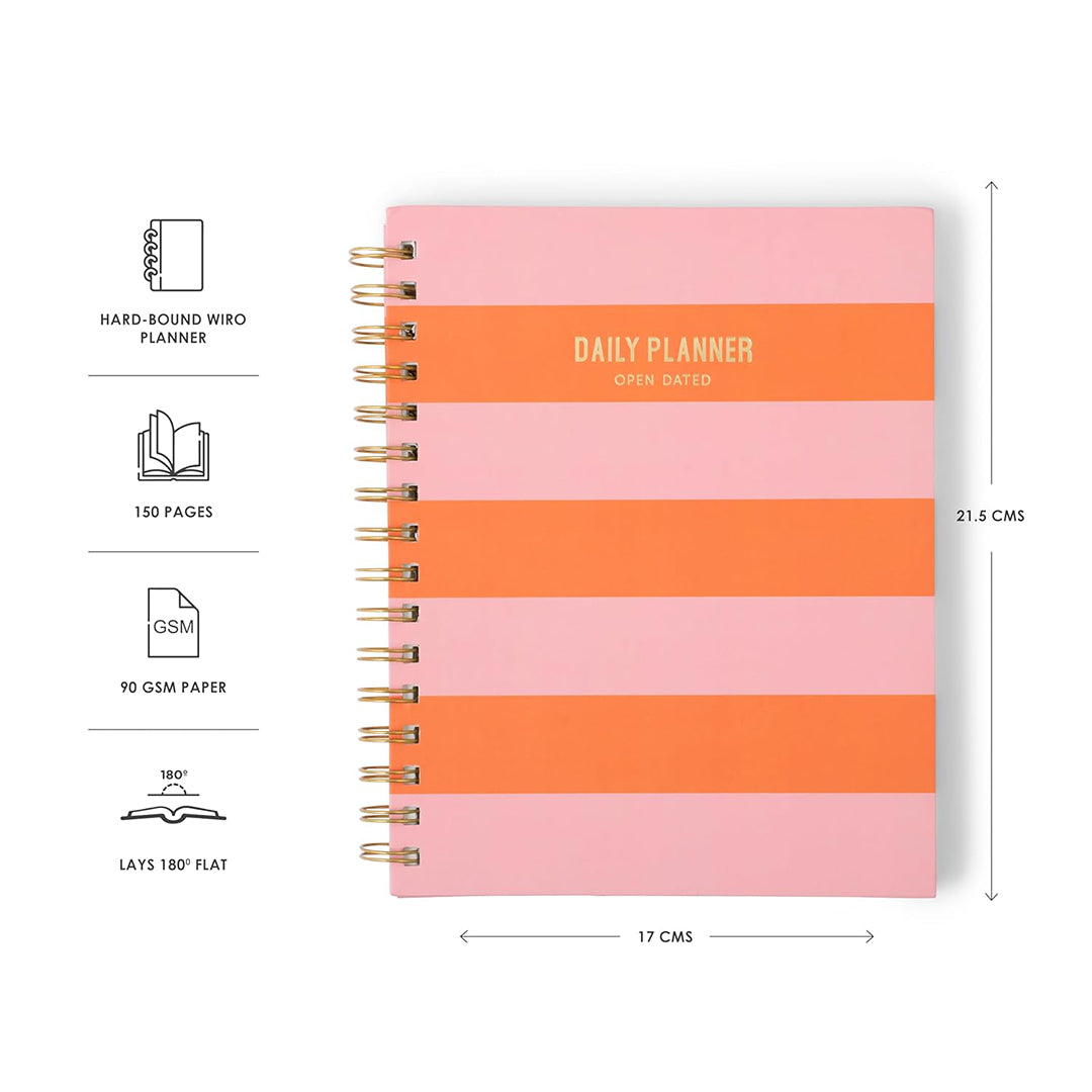 7mm Between the Lines | Daily Undated Planner Notebook | Blush &amp; Bloom | 150 Pages