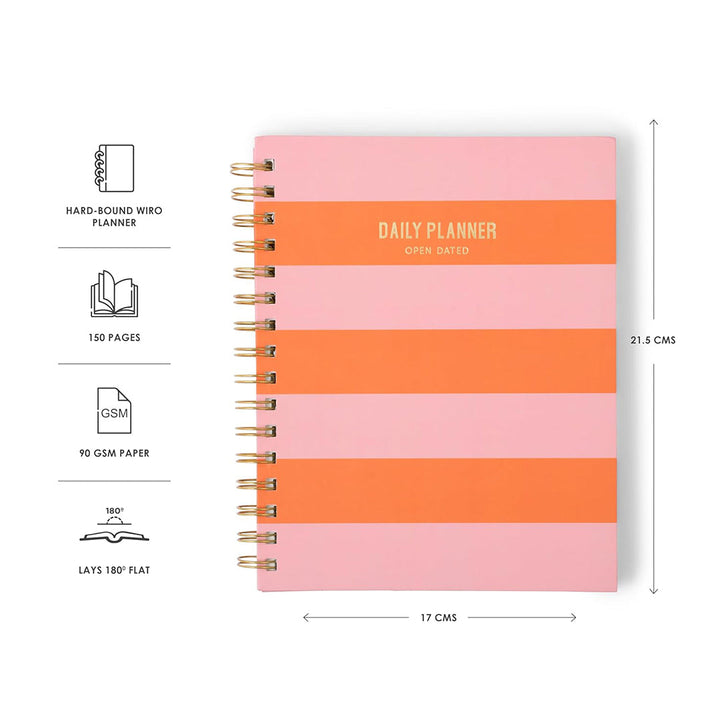 7mm Between the Lines | Daily Undated Planner Notebook | Blush &amp; Bloom | 150 Pages