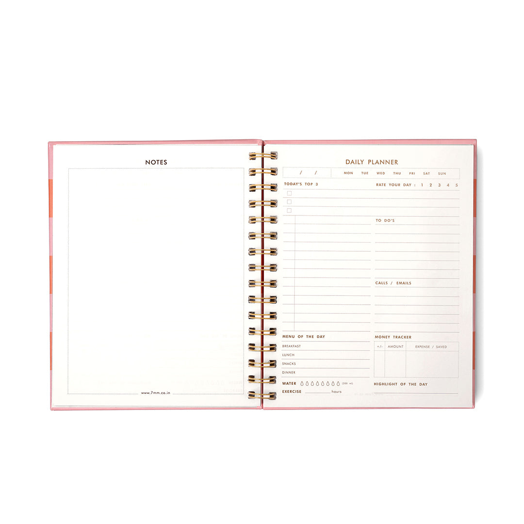 7mm Between the Lines | Daily Undated Planner Notebook | Blush &amp; Bloom | 150 Pages