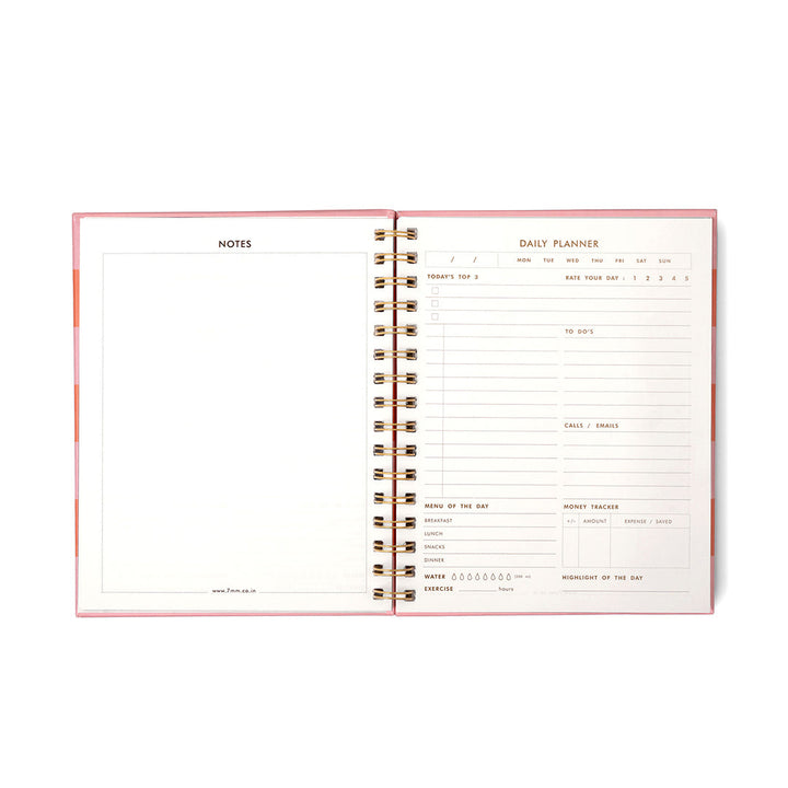 7mm Between the Lines | Daily Undated Planner Notebook | Blush &amp; Bloom | 150 Pages