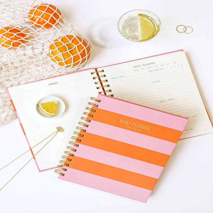 7mm Between the Lines | Daily Undated Planner Notebook | Blush &amp; Bloom | 150 Pages