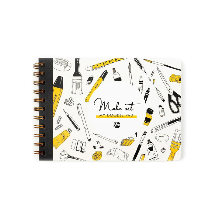 7mm Between the Lines | Doodle Pad | Spiral Art Journal | Sketch Pad | Mustard | Pack of 2