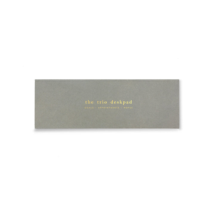 7mm Between the Lines | Trio Desk Pad | Grey | Printed Hardbound Notepad