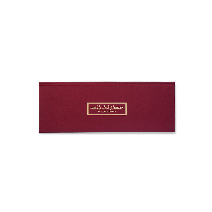 7mm Between the Lines | Undated Weekly Desk Planner | Burgundy | Printed Hardbound Notepad | 60 Leaves