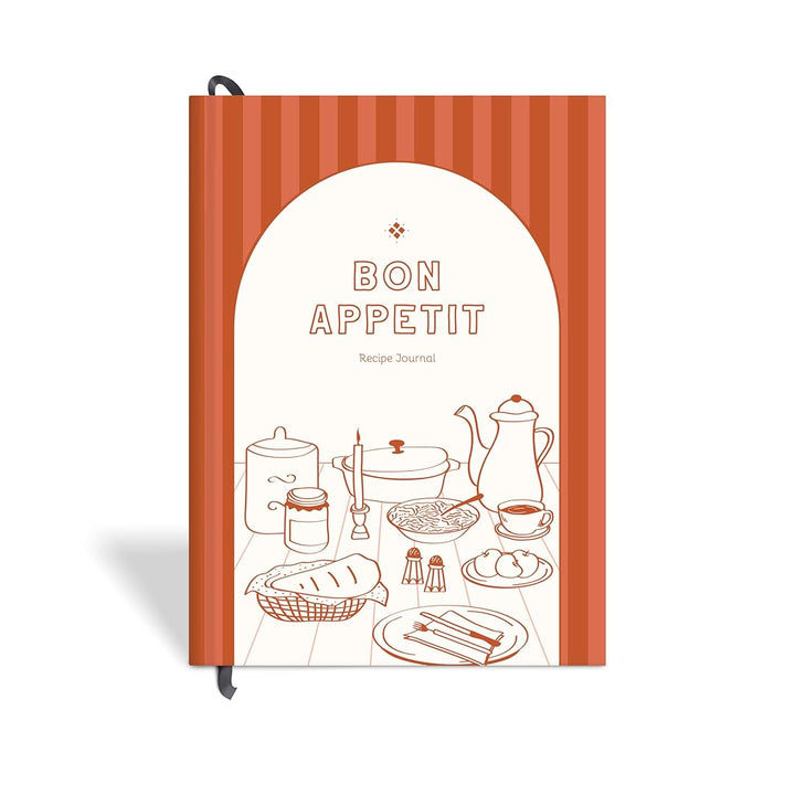 7mm Recipe Journal | Bon Appetit | A5 Size | 4 Sticker sheets | Brown