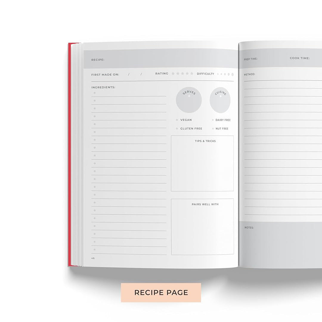 7mm Recipe Journal | Make your own Recipe and Cook Book | A5 Size | Hardbound and Laminated | Jade