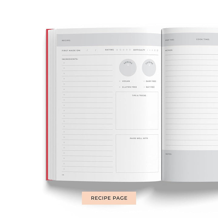 7mm Recipe Journal | Make your own Recipe and Cook Book | A5 Size | Hardbound and Laminated | Jade