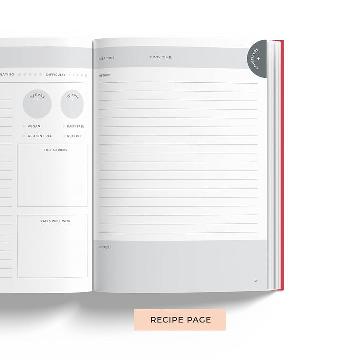 7mm Recipe Journal | Seasoned With Love| A5 Size | Hardbound and Laminated | Beige