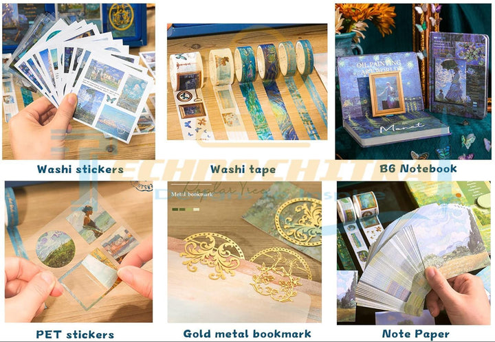 Kawaii-Q Notebook Accessories Set - Water Lilies at Midnight