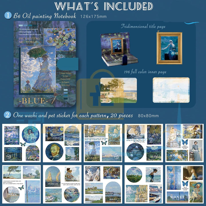 Kawaii-Q Notebook Accessories Set - Water Lilies at Midnight