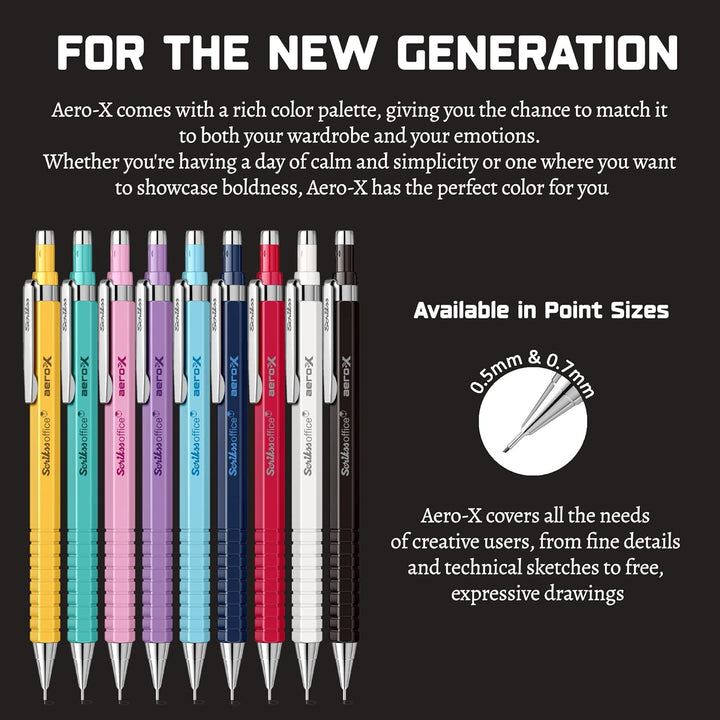Scrikss | Aero-X | Mechanical Pencil | 0.7mm | Black