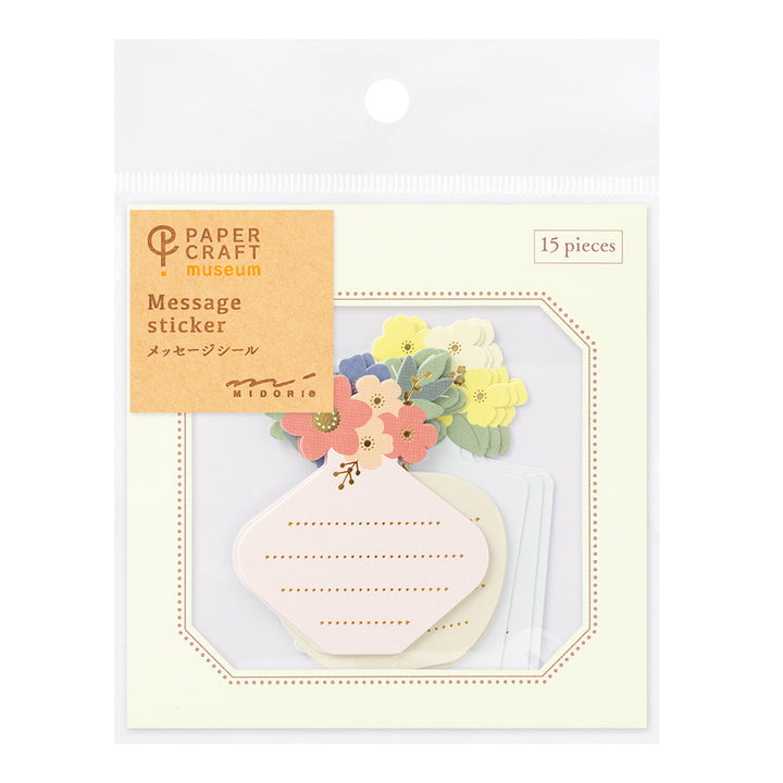 Midori PC Museum 2579 Message Sticker - Flower Vases