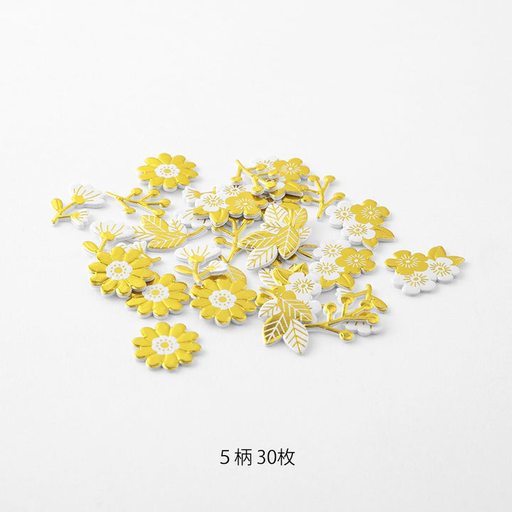 Midori PC Museum 2609 Decoration Foil Sticker - Flower