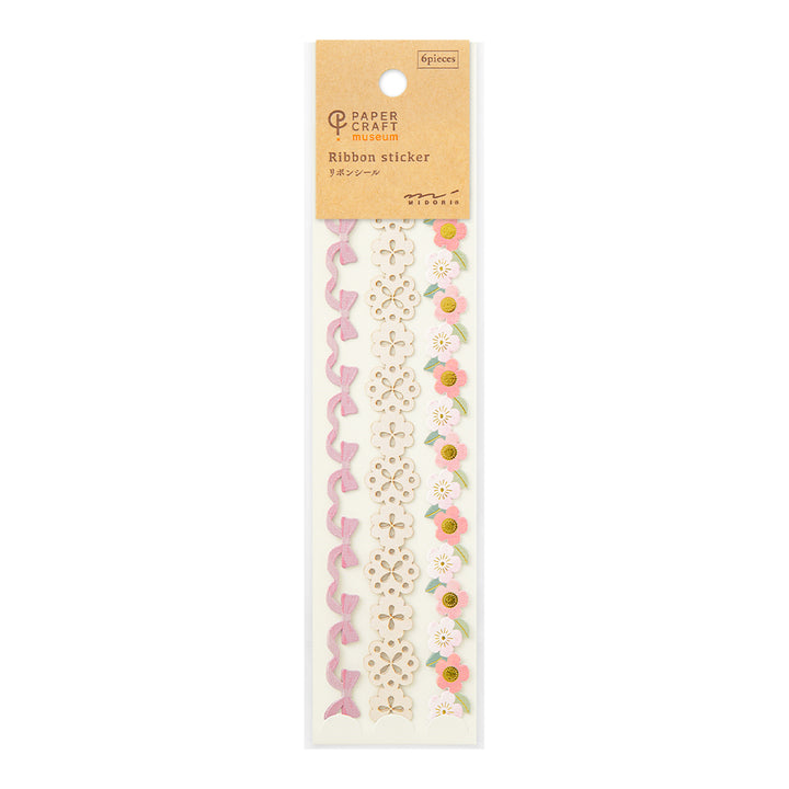 Midori PC Museum 2658 Ribbon Sticker - Pink