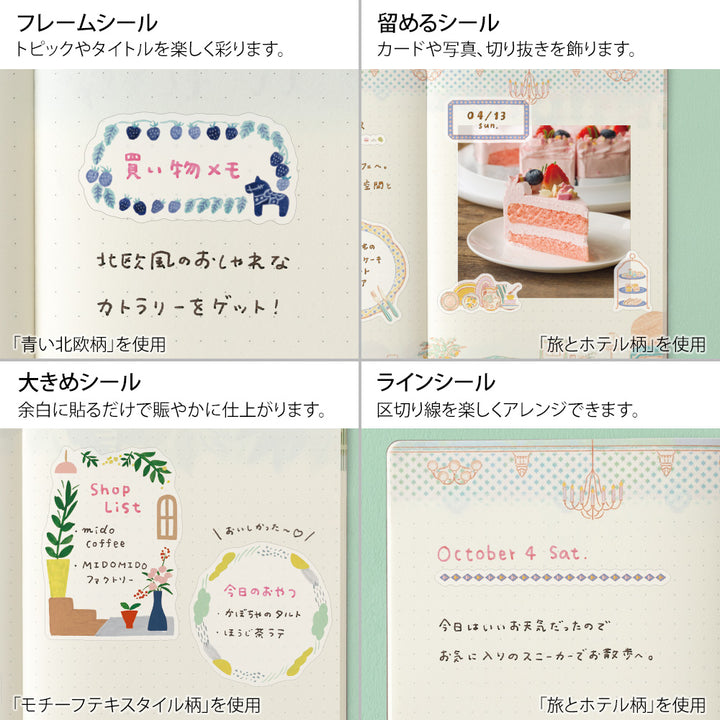 Midori Yuru Log Decoration Sticker 2 Sheets - Travel &amp; Hotel