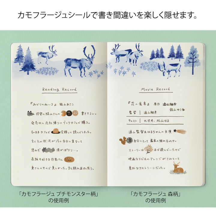 Midori Yuru Log Decoration Sticker 1 Sheet - Camouflage Forest