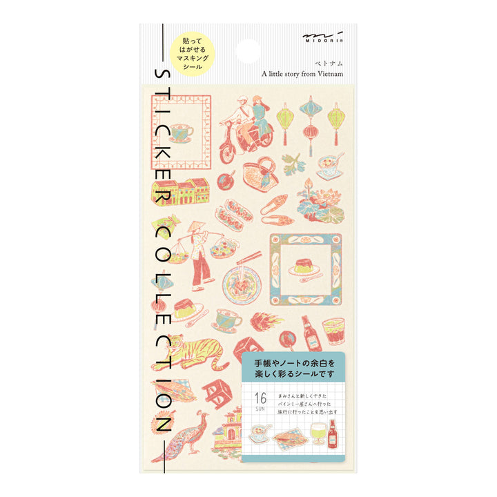 Midori Sticker 2718 Vietnamese Motifs
