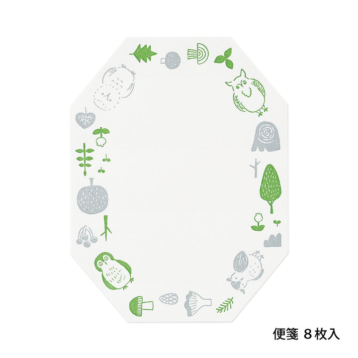 Midori Letter Set 494 Letterpress Die-cut - Owl