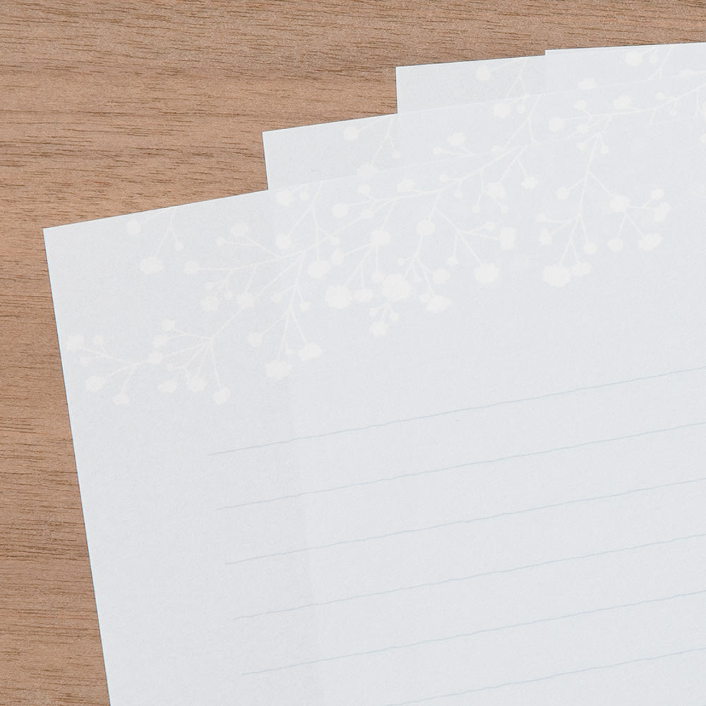 Midori Letter Set 508 Foil Stamped Envelopes - Gypsophila / Baby&