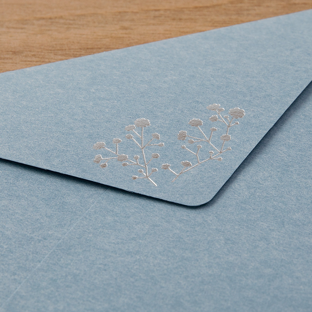 Midori Letter Set 508 Foil Stamped Envelopes - Gypsophila / Baby&