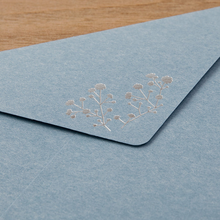Midori Letter Set 508 Foil Stamped Envelopes - Gypsophila / Baby&