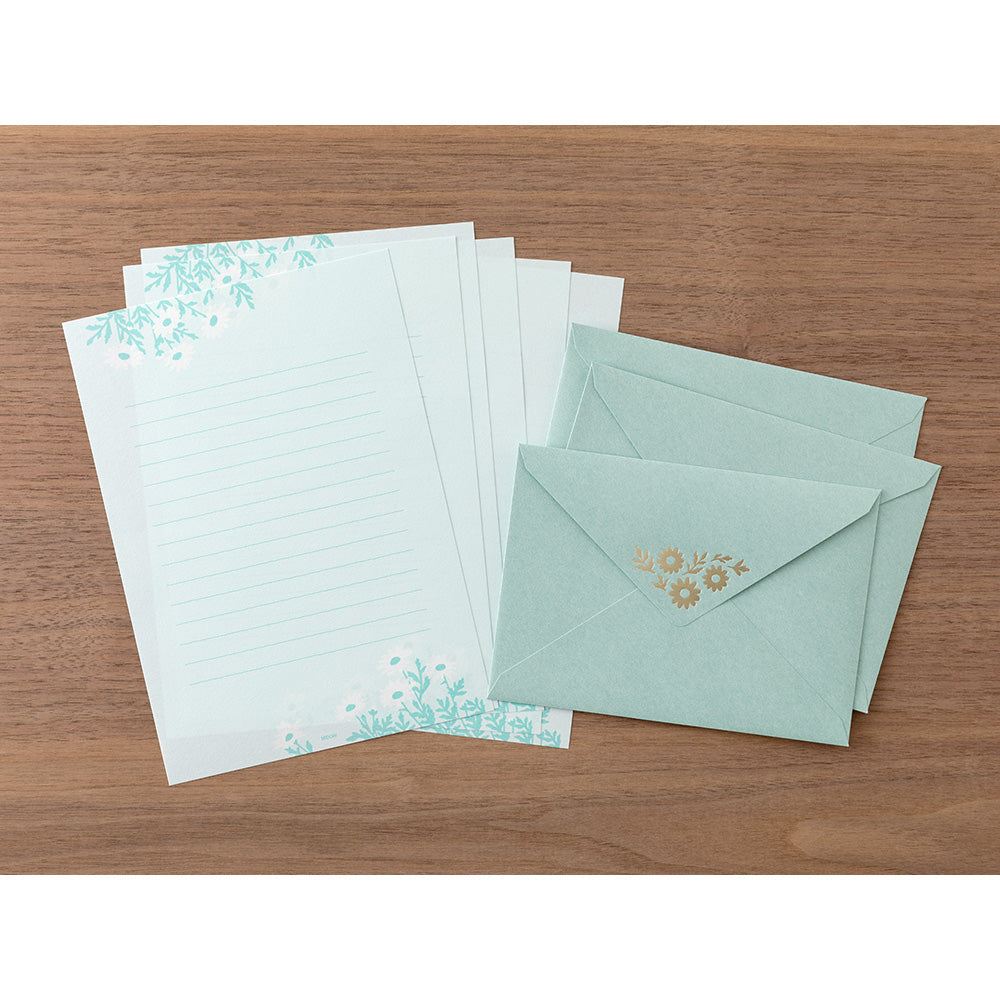 Midori Letter Set 515 Foil-stamped envelopes - Marguerite Daisy