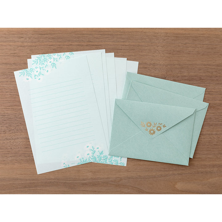 Midori Letter Set 515 Foil-stamped envelopes - Marguerite Daisy