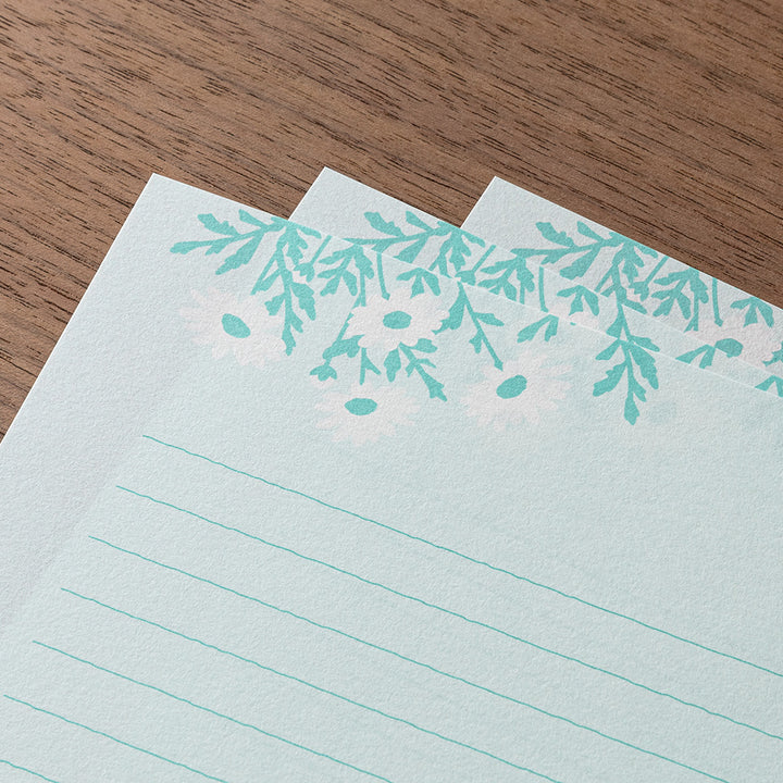 Midori Letter Set 515 Foil-stamped envelopes - Marguerite Daisy