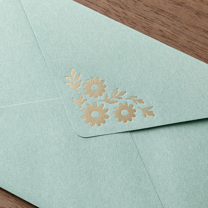 Midori Letter Set 515 Foil-stamped envelopes - Marguerite Daisy