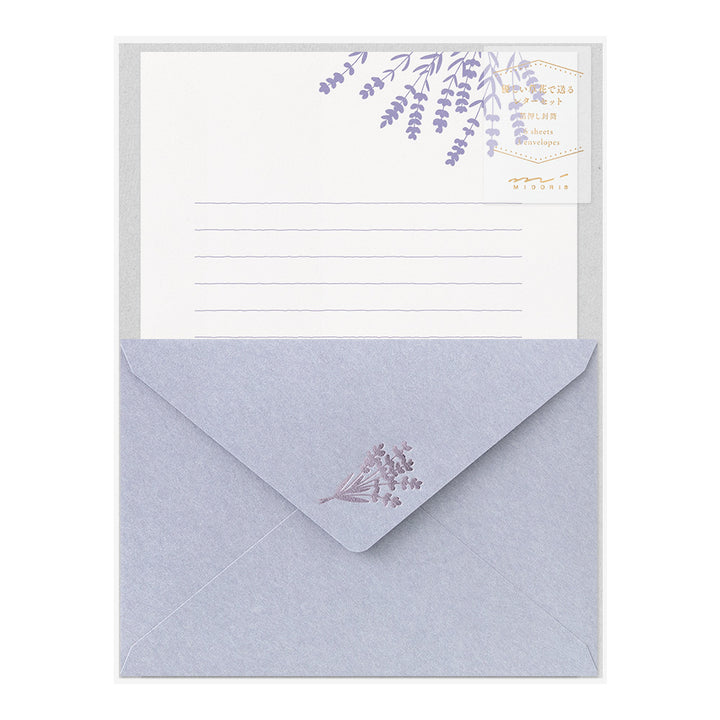 Midori Letter Set 516 Foil-stamped envelopes - Lavender