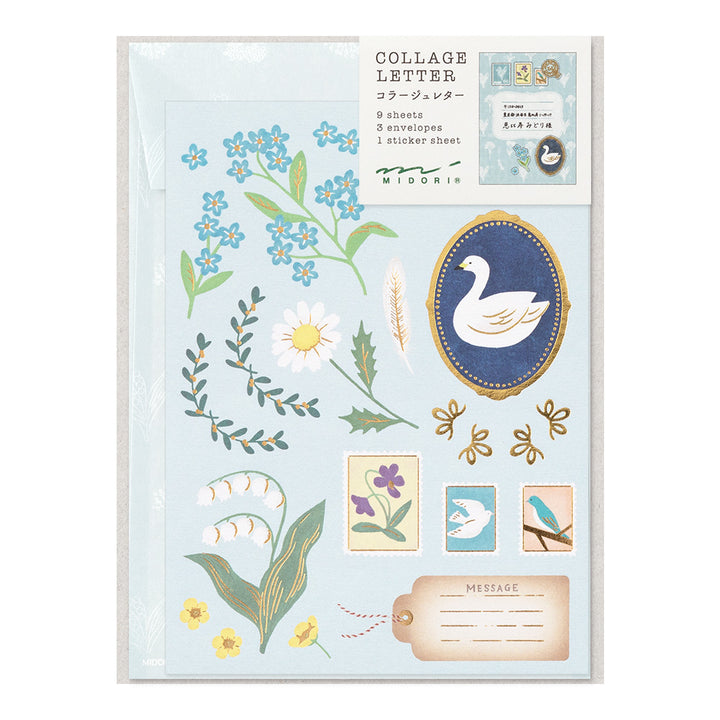 Midori Letter Set 921 Collage - Bird